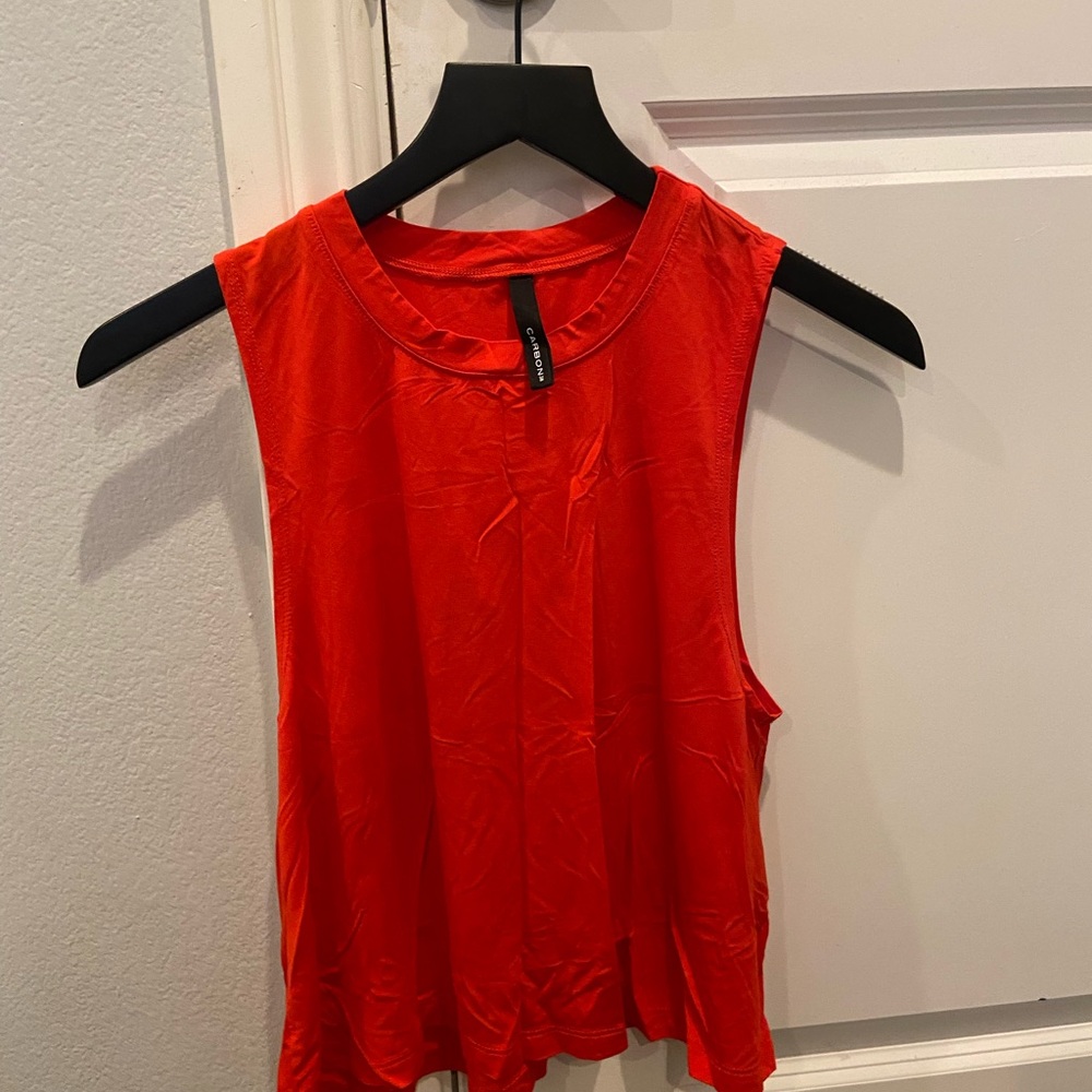Carbon38 Red Muscle Tank